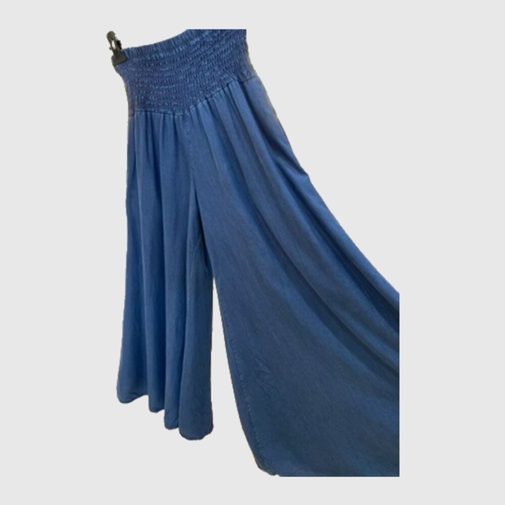 Denim Palazzo Pants | Blue | Wide Leg Pants | Boho Pants | Women One-Size